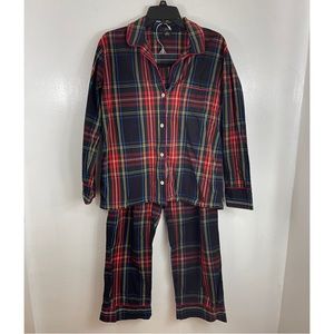 J Crew Vintage Pajama’s Set  100% Cotton in Stewart Tartan Christmas Siz…